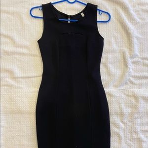MIDI Black dress with small bust cut out